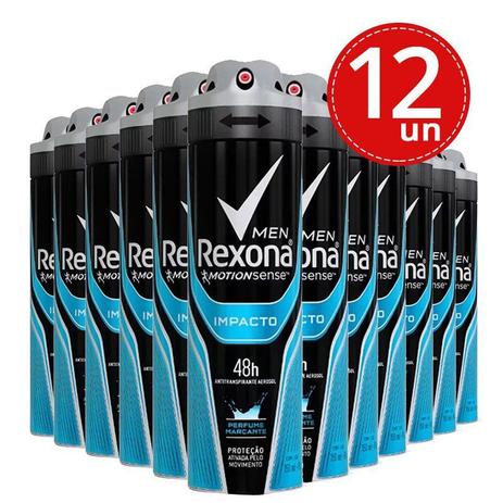 Desodorante Aerosol Rexona Men Impacto 150ml/90g - 12 Unidades Menor preço em Desodorante Aerosol Rexona Men Impacto 150ml/90g - 12 Unidades