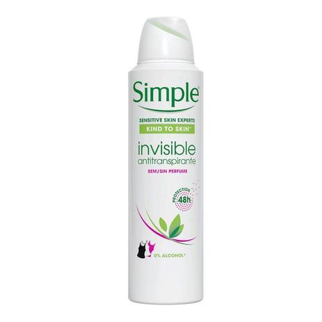 Desodorante Aerosol Simple Invisible Sem Perfume 89g Menor preço em Desodorante Aerosol Simple Invisible Sem Perfume 89g