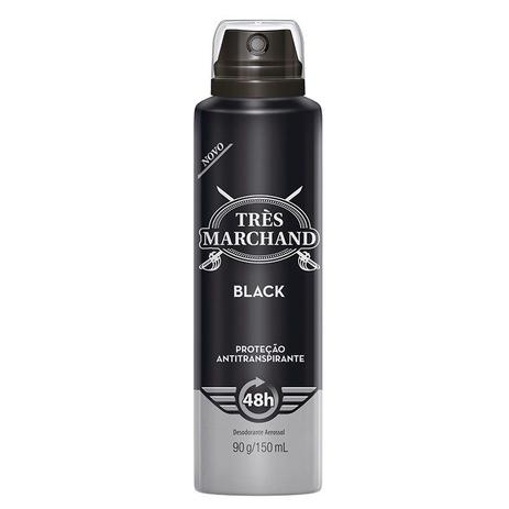 Desodorante Aerosol Três Marchand Black 150g - Tres maschand Menor preço em Desodorante Aerosol Três Marchand Black 150g - Tres maschand