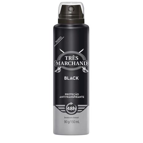 Desodorante Aerossol Très Marchand Black 150ml - Tres maschand Menor preço em Desodorante Aerossol Très Marchand Black 150ml - Tres maschand
