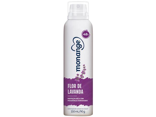 Desodorante Antitranspirante Aerossol Monange - Flor de Lavanda Feminino 48 Horas 150ml Menor preço em Desodorante Antitranspirante Aerossol Monange - Flor de Lavanda Feminino 48 Horas 150ml
