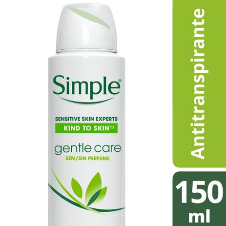Desodorante Antitranspirante Aerossol Simple Gentle Care 150ml Menor preço em Desodorante Antitranspirante Aerossol Simple Gentle Care 150ml