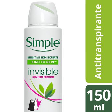 Desodorante Antitranspirante Aerossol Simple Invisible 150ml é boa?
