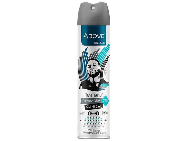 Desodorante Antitranspirante Aerossol Vegano Above - Unissex DermaClin Neymar Jr sem Perfume 150ml Menor preço em Desodorante Antitranspirante Aerossol Vegano Above - Unissex DermaClin Neymar Jr sem Perfume 150ml