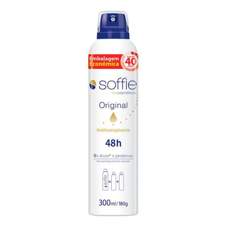 Desodorante Antitranspirante Soffie Original 48h com Fragrância - 300ml Menor preço em Desodorante Antitranspirante Soffie Original 48h com Fragrância - 300ml
