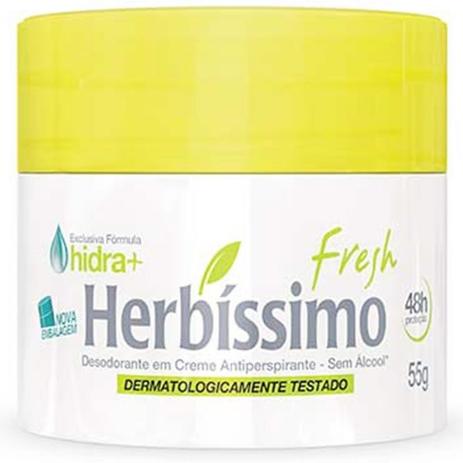 Desodorante Creme Antitranspirante Fresh Herbissimo 55g - HERBÍSSIMO Menor preço em Desodorante Creme Antitranspirante Fresh Herbissimo 55g - HERBÍSSIMO