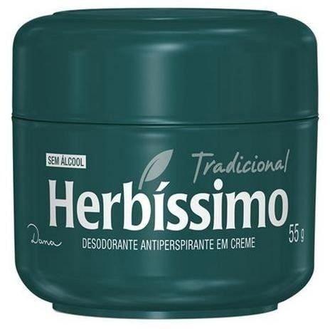 DESODORANTE HERBÍSSIMO CREME TRADICIONAL 55GR verde Menor preço em DESODORANTE HERBÍSSIMO CREME TRADICIONAL 55GR verde
