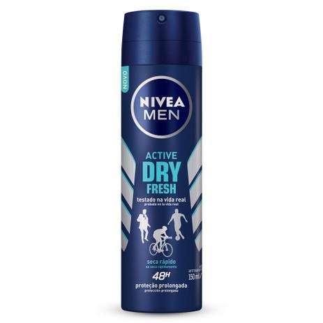 Desodorante Masculino Aerosol Nivea Active Dry Fresh 150ml Menor preço em Desodorante Masculino Aerosol Nivea Active Dry Fresh 150ml