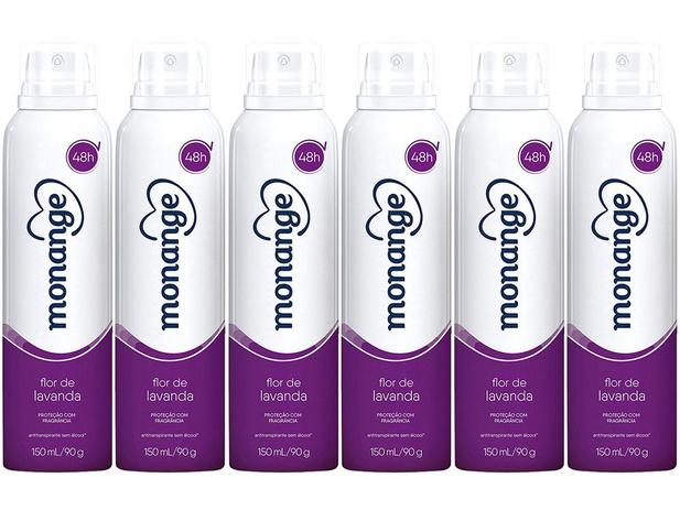 Desodorante Monange Antitranspirante Aerosol - Feminino Flor de Lavanda 150ml 6 Unidades é boa?