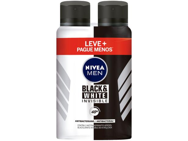 Desodorante Nivea Men Black & White Invisible - Antitranspirante Masculino 150ml 2 Unidades Menor preço em Desodorante Nivea Men Black & White Invisible - Antitranspirante Masculino 150ml 2 Unidades