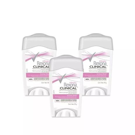 Desodorante Rexona Clinical Women Stick 48g Rosa Kit Com 3 Menor preço em Desodorante Rexona Clinical Women Stick 48g Rosa Kit Com 3