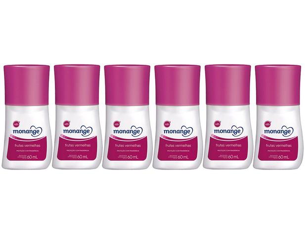 Desodorante Roll On Monange Antitranspirante - Feminino Frutas Vermelhas 60ml 6 Unidades Menor preço em Desodorante Roll On Monange Antitranspirante - Feminino Frutas Vermelhas 60ml 6 Unidades
