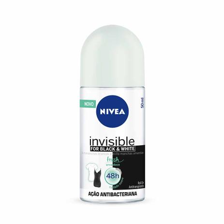 Desodorante Roll On Nivea Invisible Black White Feminino 50ml Menor preço em Desodorante Roll On Nivea Invisible Black White Feminino 50ml