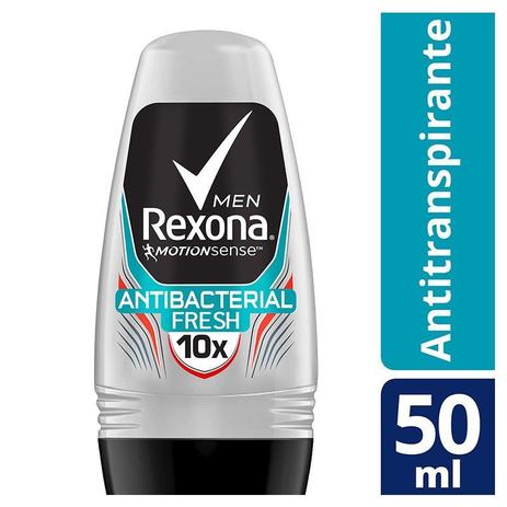 Desodorante Roll On Rexona Masculino Antibacterial Fresh 50ml Menor preço em Desodorante Roll On Rexona Masculino Antibacterial Fresh 50ml