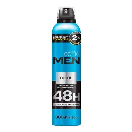 Desodorante Soffie Men Aerosol Cool 300ml - Interpack quimica industrial Menor preço em Desodorante Soffie Men Aerosol Cool 300ml - Interpack quimica industrial