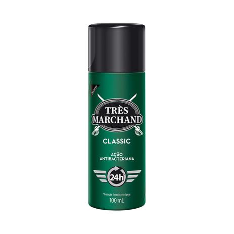 Desodorante spray très marchand 24h - classic 100ml - Tres marchand/avanço/rastro/contoure Menor preço em Desodorante spray très marchand 24h - classic 100ml - Tres marchand/avanço/rastro/contoure