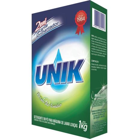 Detergente Sabão Para Máquina De Lavar Louças 2 em 1 Com Secante e Abrilhantador Unik 1kg - Multionic Menor preço em Detergente Sabão Para Máquina De Lavar Louças 2 em 1 Com Secante e Abrilhantador Unik 1kg - Multionic