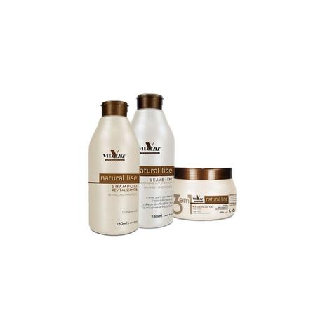 Detra Trio Natural Lise - Shampoo 280ml + Leave-in 280ml + Máscara 400g - R Menor preço em Detra Trio Natural Lise - Shampoo 280ml + Leave-in 280ml + Máscara 400g - R