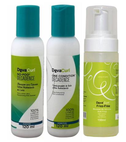 Deva Curl Decadence Kit Shampoo No Poo (120ml) e Condicionador One (120ml) e Volumizing Foam (150ml) Menor preço em Deva Curl Decadence Kit Shampoo No Poo (120ml) e Condicionador One (120ml) e Volumizing Foam (150ml)