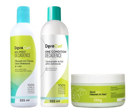 Deva Curl Decadence Kit Shampoo No Poo (355ml) e Condicionador One (355ml) e Máscara Heave (250ml) Menor preço em Deva Curl Decadence Kit Shampoo No Poo (355ml) e Condicionador One (355ml) e Máscara Heave (250ml)