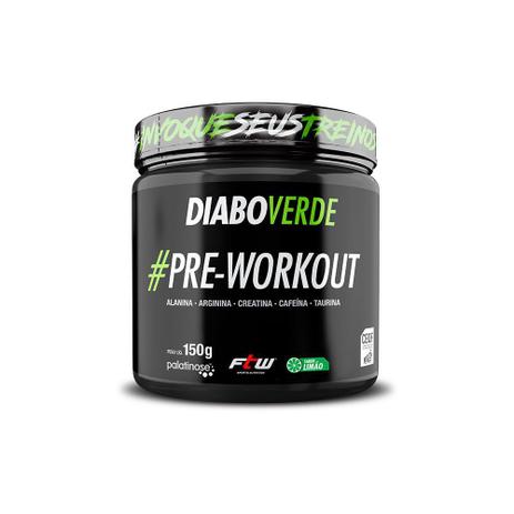 Diabo verde pre-workout po 150g - sabor limao - FTW Menor preço em Diabo verde pre-workout po 150g - sabor limao - FTW