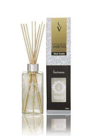 Difusor de varetas 250ml black vanilla - Via aroma Menor preço em Difusor de varetas 250ml black vanilla - Via aroma