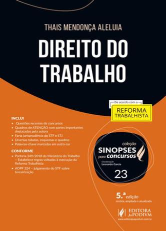 Direito do trabalho - sinopses para concursos - vol. 23 - Juspodivm Menor preço em Direito do trabalho - sinopses para concursos - vol. 23 - Juspodivm