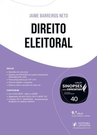 Direito eleitoral - sinopses para concursos - vol. 40 - Juspodivm Menor preço em Direito eleitoral - sinopses para concursos - vol. 40 - Juspodivm
