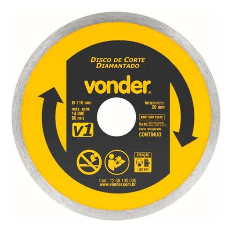 Disco corte diamantado 110mm v1 - Vonder Menor preço em Disco corte diamantado 110mm v1 - Vonder