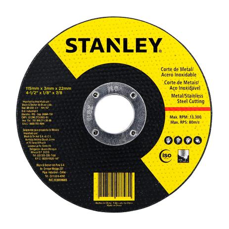 Disco de Corte Abrasivo Metal 4.1/2” x 3mm x 7/8” Stanley Kit c/ 25 Unidades Menor preço em Disco de Corte Abrasivo Metal 4.1/2” x 3mm x 7/8” Stanley Kit c/ 25 Unidades