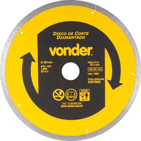 Disco de corte diamantado 200 mm para porcelanato - Vonder Menor preço em Disco de corte diamantado 200 mm para porcelanato - Vonder