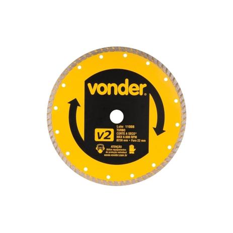 Disco de corte diamantado turbo 230 mm v2 vonder Menor preço em Disco de corte diamantado turbo 230 mm v2 vonder