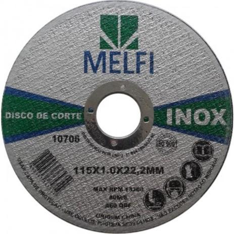 Disco de Corte p/ Inox 115 X 1,0 X 22,2mm c/ 10 Unidades - Melfi Menor preço em Disco de Corte p/ Inox 115 X 1,0 X 22,2mm c/ 10 Unidades - Melfi