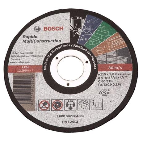 Disco de Corte Rápido Multi 4.1/2” 2608602384 - Bosch Menor preço em Disco de Corte Rápido Multi 4.1/2” 2608602384 - Bosch