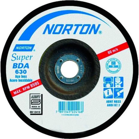 Disco de desbaste para inox 7” x 1/4” x 7/8” - BDA630 - Norton Menor preço em Disco de desbaste para inox 7” x 1/4” x 7/8” - BDA630 - Norton