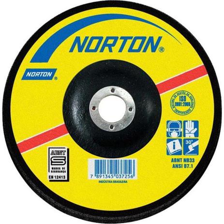 Disco de desbaste para metal 4.1/2” x 3/16” x 7/8” - BDA50 - Norton Menor preço em Disco de desbaste para metal 4.1/2” x 3/16” x 7/8” - BDA50 - Norton