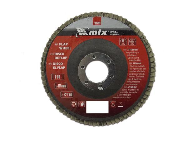 Disco de Desbaste tipo FLAP Grão 80 115 x 22mm MTX Menor preço em Disco de Desbaste tipo FLAP Grão 80 115 x 22mm MTX