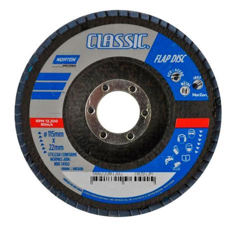 Disco de lixa flap disc 4.1/2” grão 40 - R822 Classic - Norton Menor preço em Disco de lixa flap disc 4.1/2” grão 40 - R822 Classic - Norton
