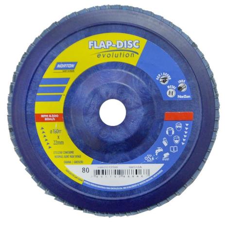 Disco de lixa flap disc reto 7” - R822 (80) - Norton Menor preço em Disco de lixa flap disc reto 7” - R822 (80) - Norton