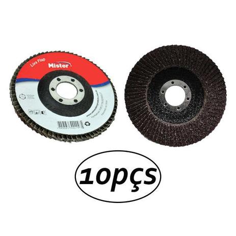 Menor preço em Disco de Lixa Flap Madeira/ Metal 4.1/2 Grão 80- 10 Peças - Mister