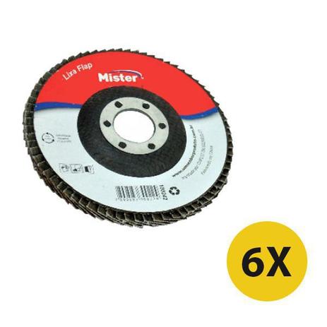 Disco de Lixa Flap Madeira/ Metal 4.1/2 Grão 80- 6 Peças - Mister é boa?