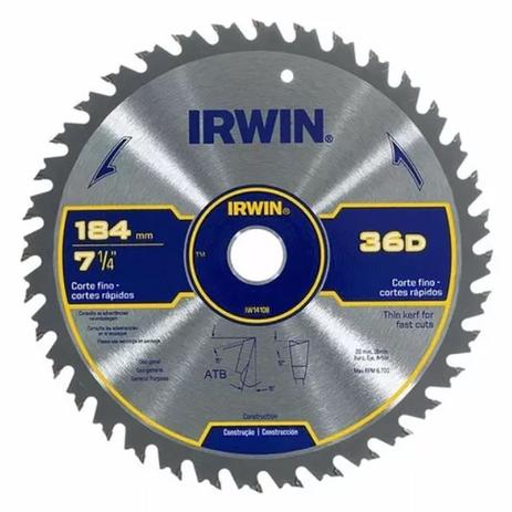 Disco de Serra Circular 7.1/4x20mm 36 Dentes Corte Rápido Irwin Menor preço em Disco de Serra Circular 7.1/4x20mm 36 Dentes Corte Rápido Irwin