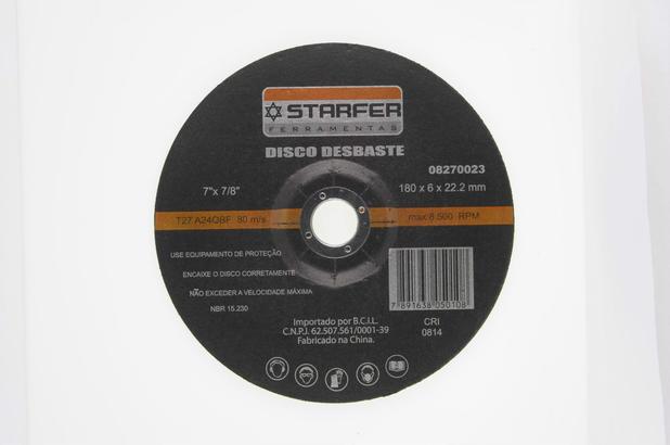 Disco Desbaste 7 X 7/8 Starfer Embalagem Com 5 Menor preço em Disco Desbaste 7 X 7/8 Starfer Embalagem Com 5