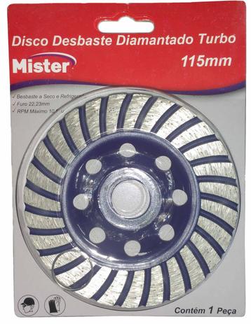 Disco Desbaste Diamantado 115mm MISTER Menor preço em Disco Desbaste Diamantado 115mm MISTER