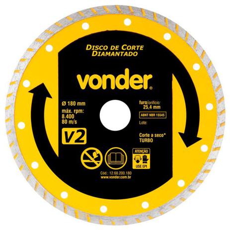 Disco Diamantado 110mm Turbo V2 - Vonder Menor preço em Disco Diamantado 110mm Turbo V2 - Vonder
