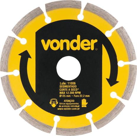 Disco diamantado 125mm segmentado furo 22mm v3 - Vonder Menor preço em Disco diamantado 125mm segmentado furo 22mm v3 - Vonder