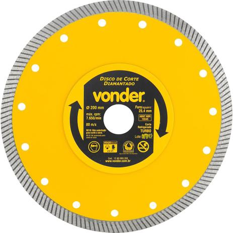 Disco Diamantado 200Mm Turbo - Vonder Menor preço em Disco Diamantado 200Mm Turbo - Vonder