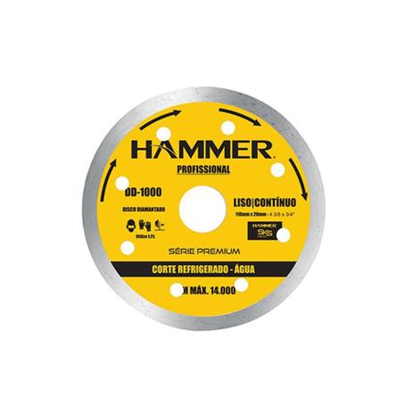 Disco diamantado hammer 110 liso/continuo agua 1000 Menor preço em Disco diamantado hammer 110 liso/continuo agua 1000