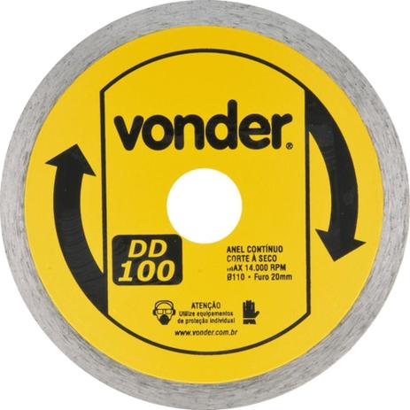 Disco diamantado liso 110 mm - Vonder Menor preço em Disco diamantado liso 110 mm - Vonder