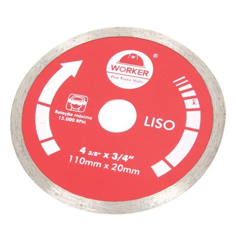 Disco Diamantado Liso 110mm 139556 Worker Menor preço em Disco Diamantado Liso 110mm 139556 Worker